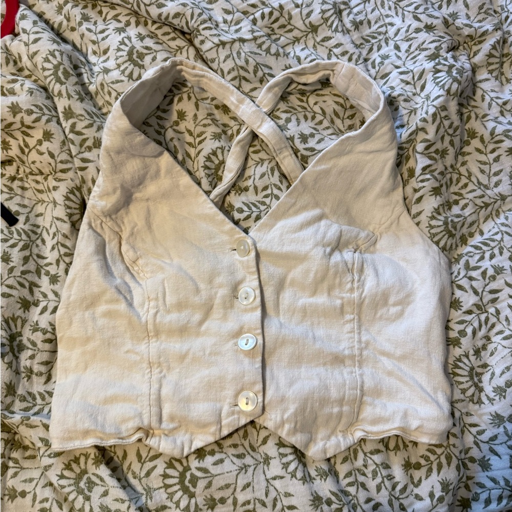 Abercrombie & Fitch Cream Vest Tank